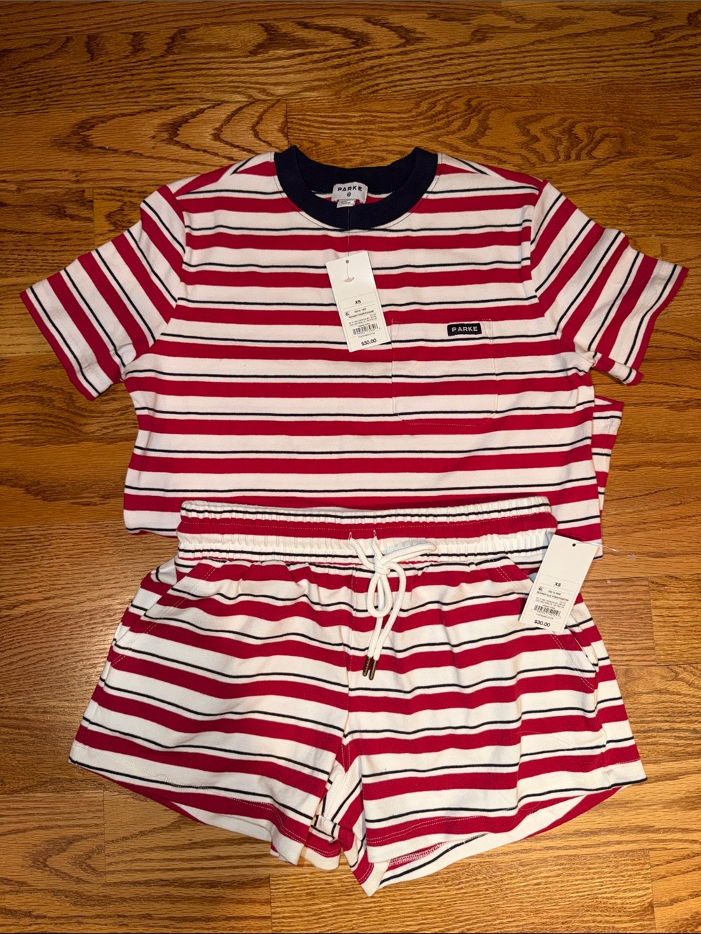 Parke x Target Red & White Striped Tee and Shorts Set